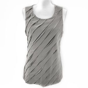 NWT! Ann Taylor Olive Green Ruffle Tank Top L